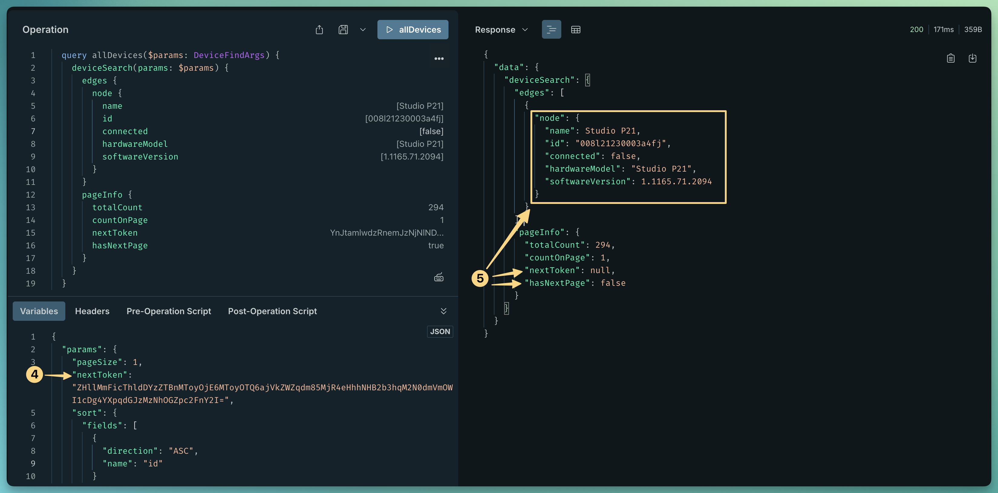 Pagination steps four through five